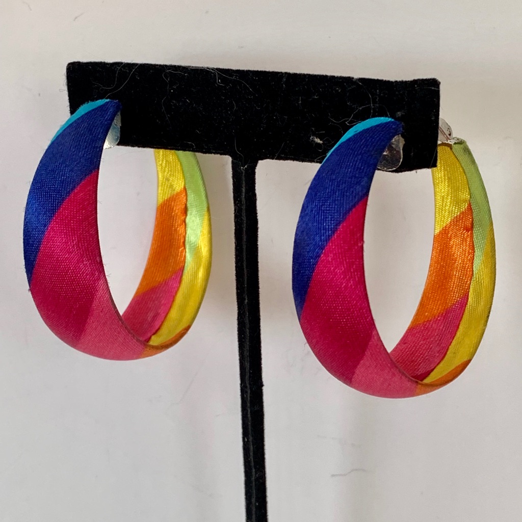 Rainbow Colored Hoop Earrings